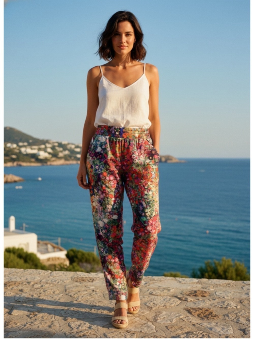 Under Skies Ankle Pants M Multicolor Floral